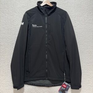 Helly Hanson Alive Paramount Softshell Hood Full Zip Jacket Mens L Black Logo